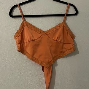 Forever 21 Silky Lace Trim Bandana Top